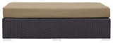 Convene Outdoor Patio Fabric Rectangle Ottoman, Espresso Mocha