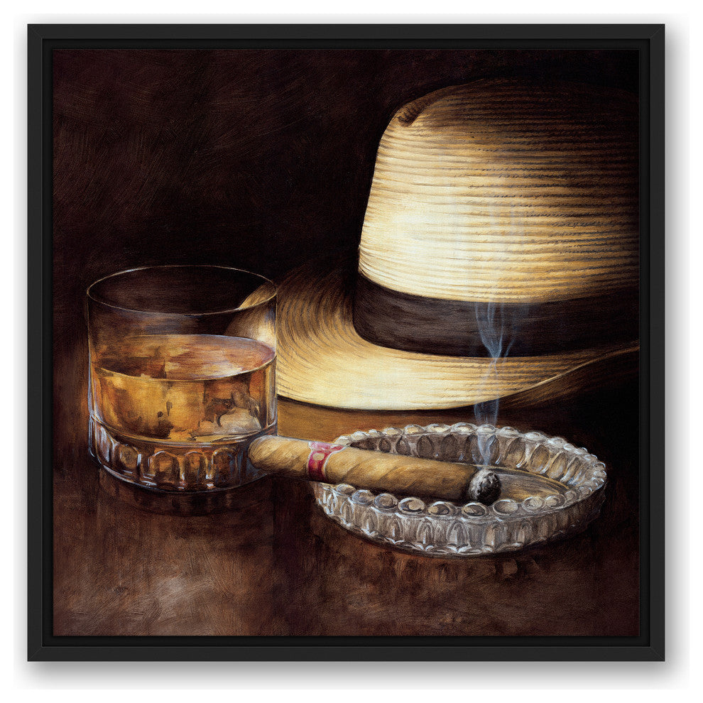 Man Stuff 20x20 Black Floating Framed Canvas