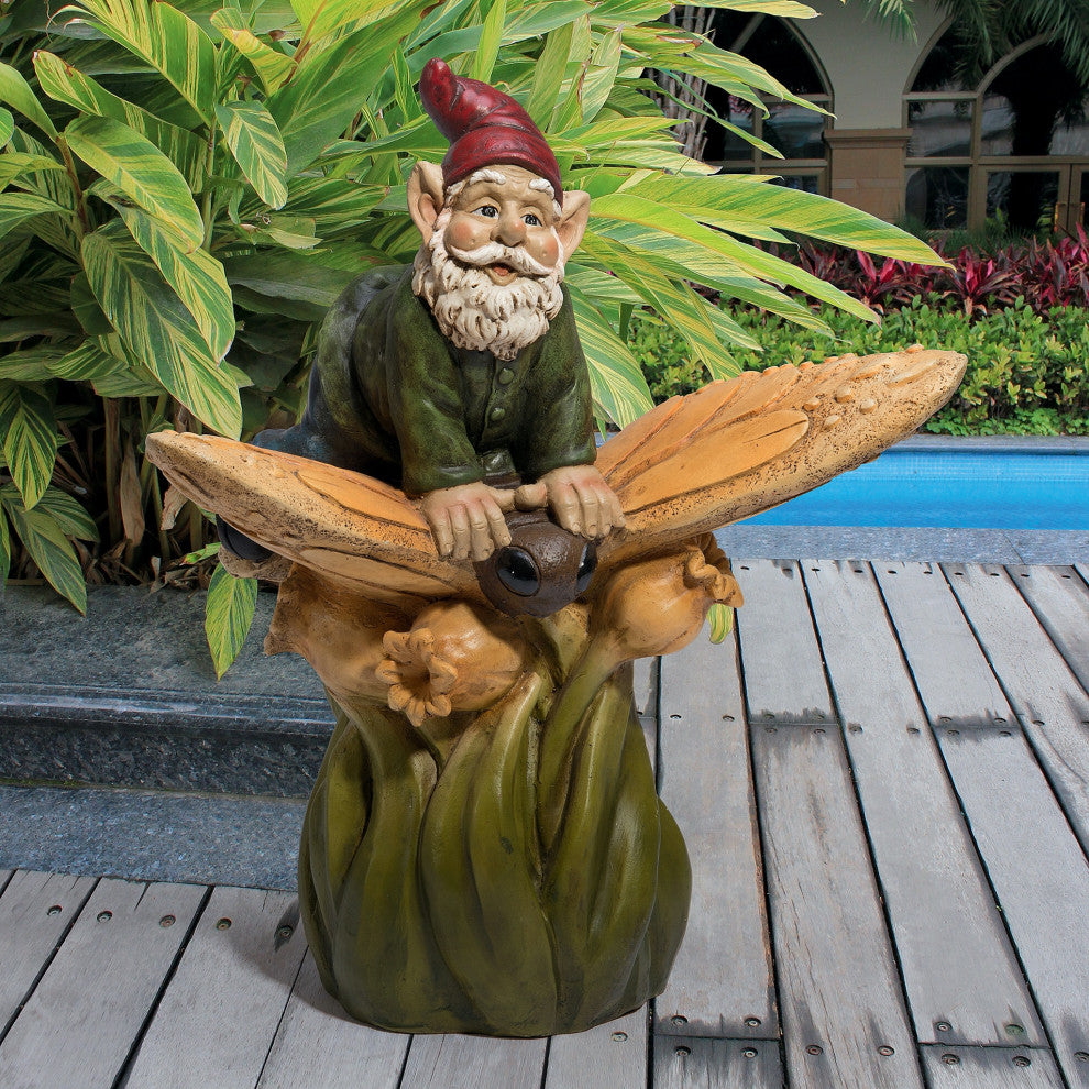 On A Butterflys Back Gnome Statue