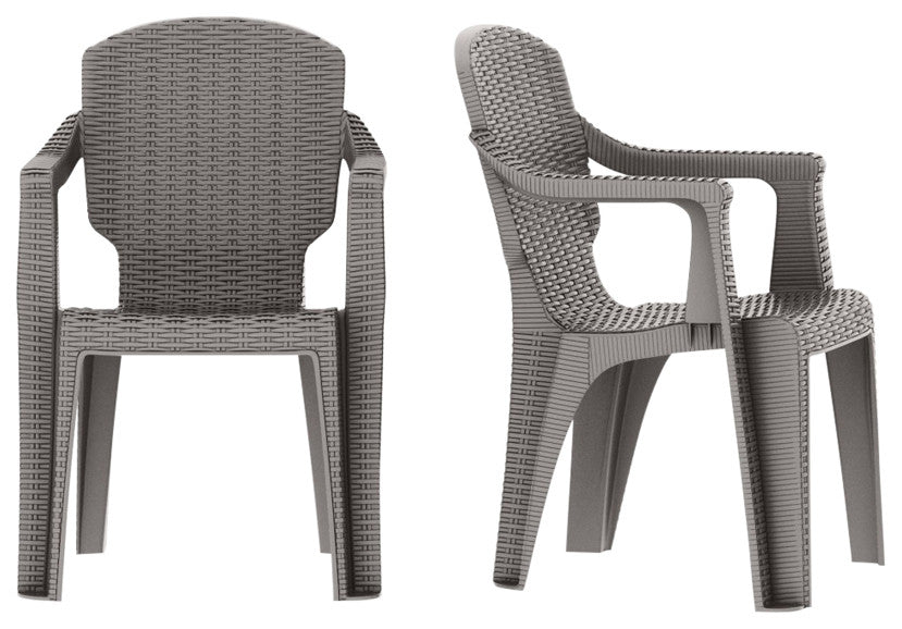 Calista Outdoor Patio Chairs, Set of 2, Gray