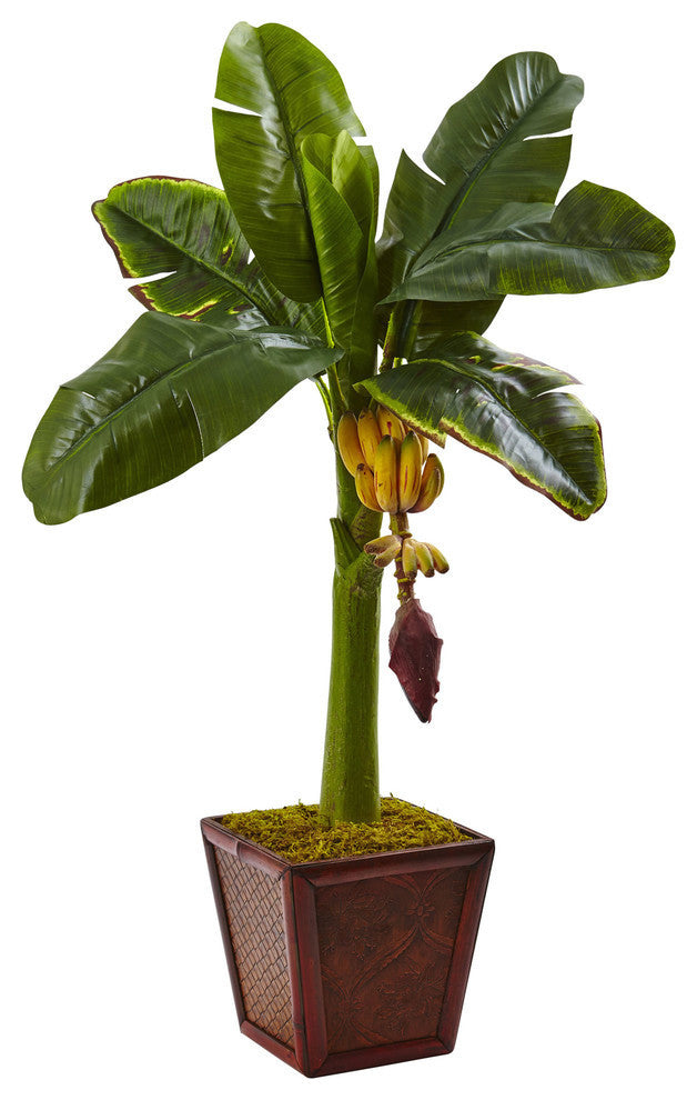 Banana Tree In Wooden Planter