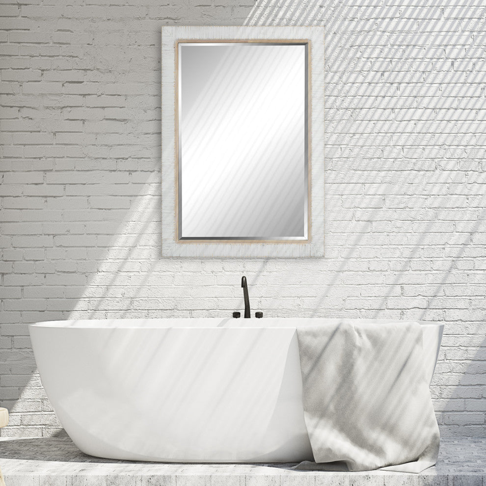 Uttermost 09829 Cape Whitewashed Rattan Mirror