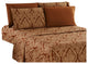 6 Piece: Luxury Paisley Printed Bed Sheet set, Twin 4 Piece, Chocolate, Twin