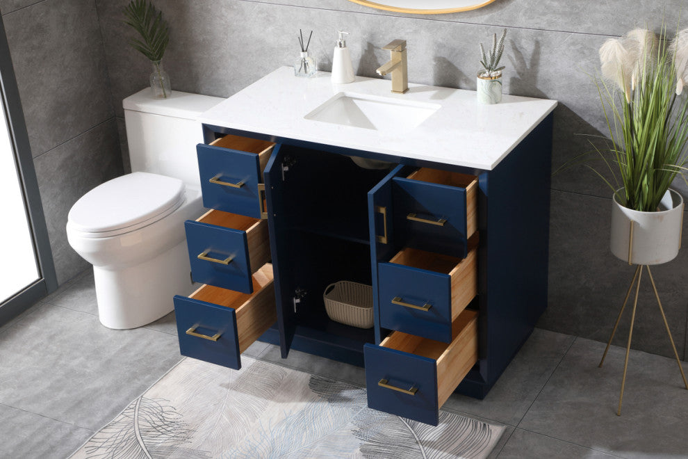 42" SIngle Bathroom Vanity, Blue