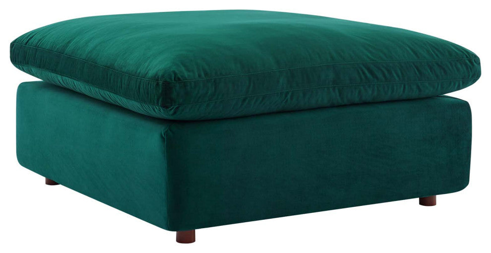 Commix Down Filled Overstuffed Performance Velvet 6-Piece Sectional Sofa Green
