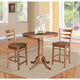36" Round Pedestal Gathering Height Table with 2 Counter Height Stools