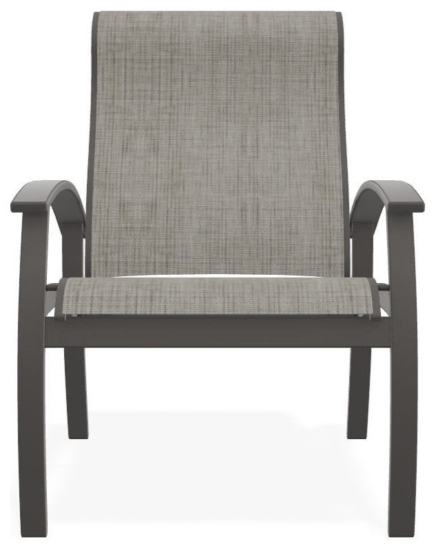 Belle Isle Sling Adjustable Outdoor Dining Chair, Smoke/Warm Gray