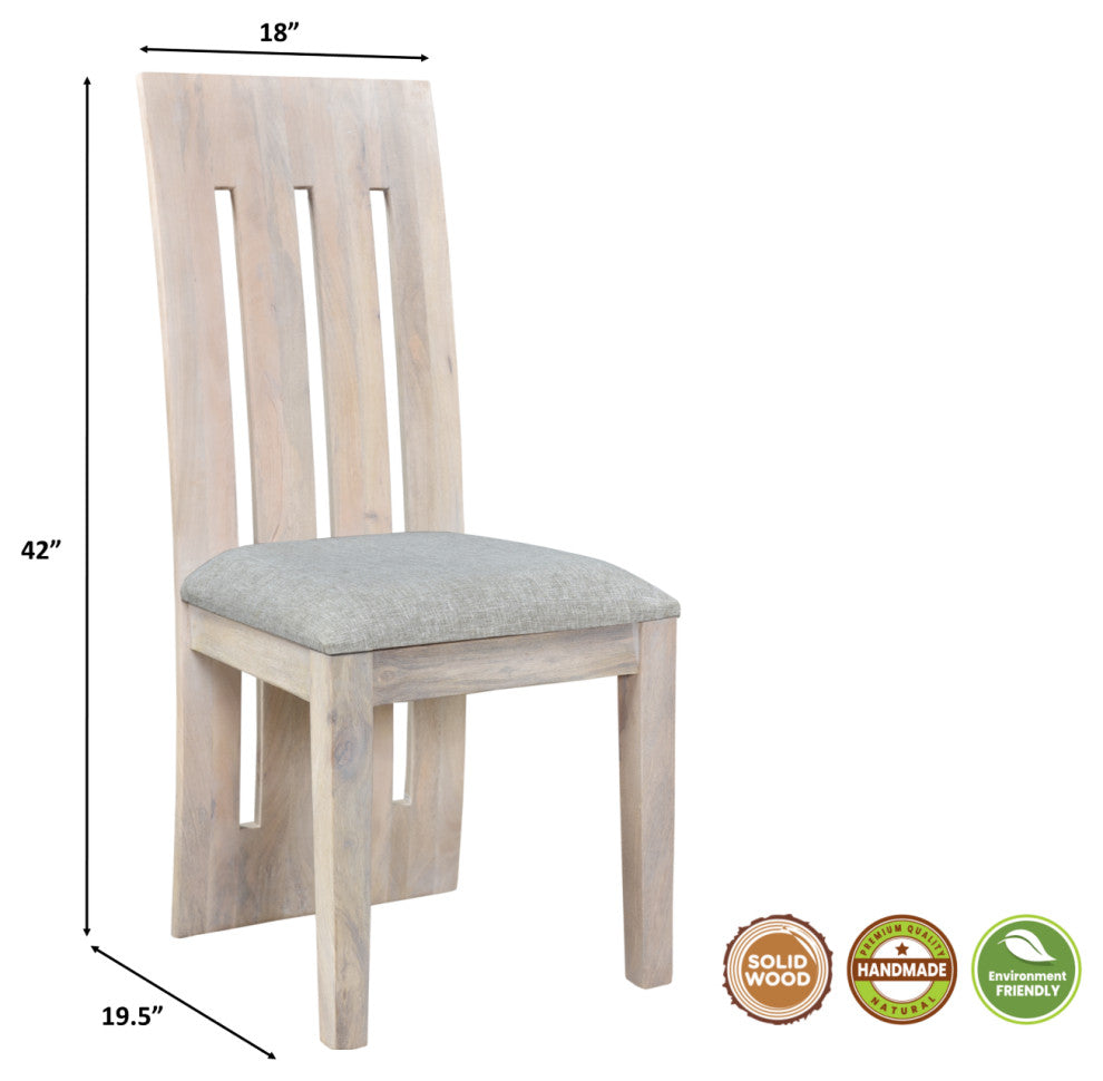 Talia Wood Chair, Set of 2, White, Upholstered