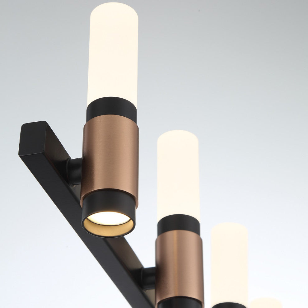 Albany 14-Light Vanity, Black/Brass