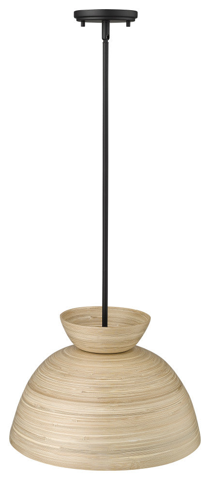 1 Light 16 in. Matte Black Pendant