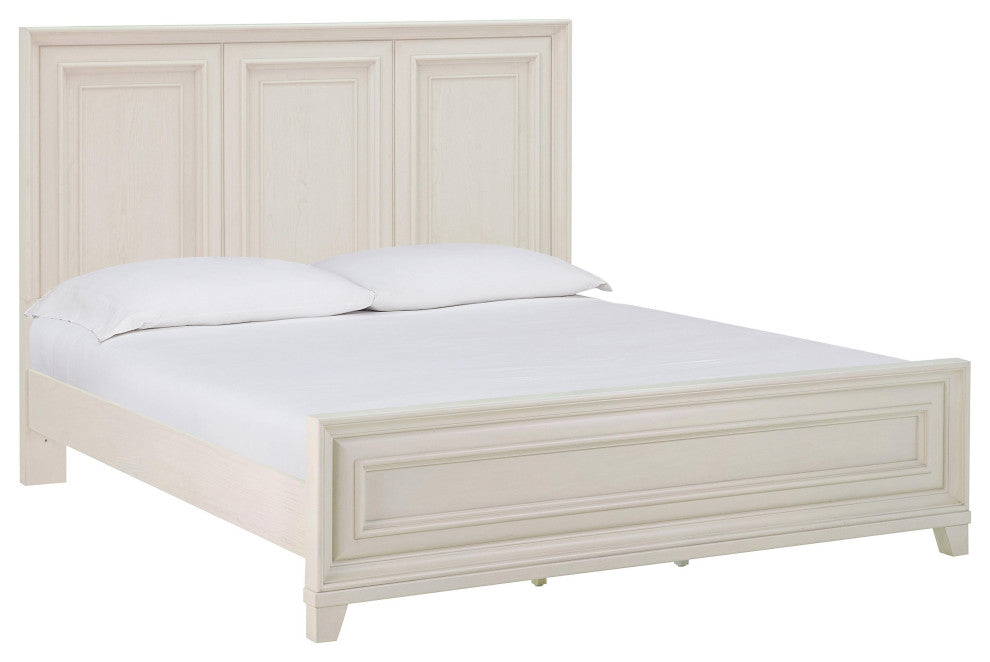 Montauk Weathered White King Panel Bed