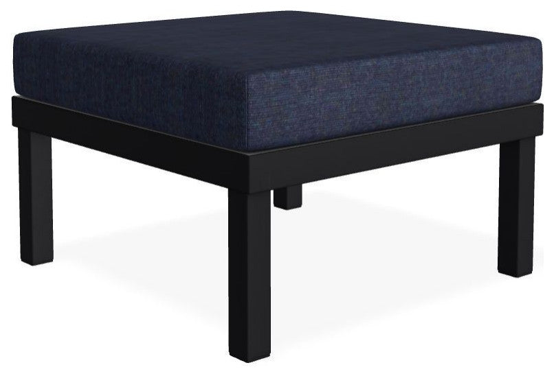Larssen Cushion Deep Seating Outdoor Ottoman, Indigo/Black