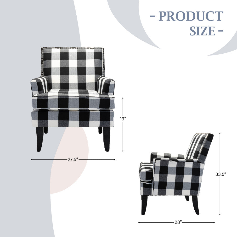 Herrera Classic Armchair With Pattern, Buffalo Black