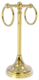Carolina 2 Ring Guest Towel Stand, Unlacquered Brass