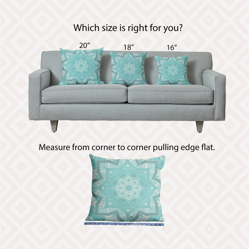 18" x 18" Shawl Decorative Indoor Pillow, Wave Top Blue