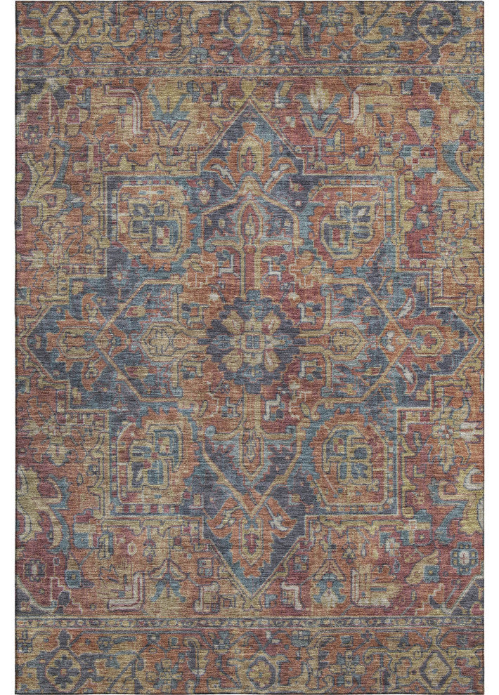 Premium Machine Washable Mayfield AMF571 Red 8' x 10' Rug