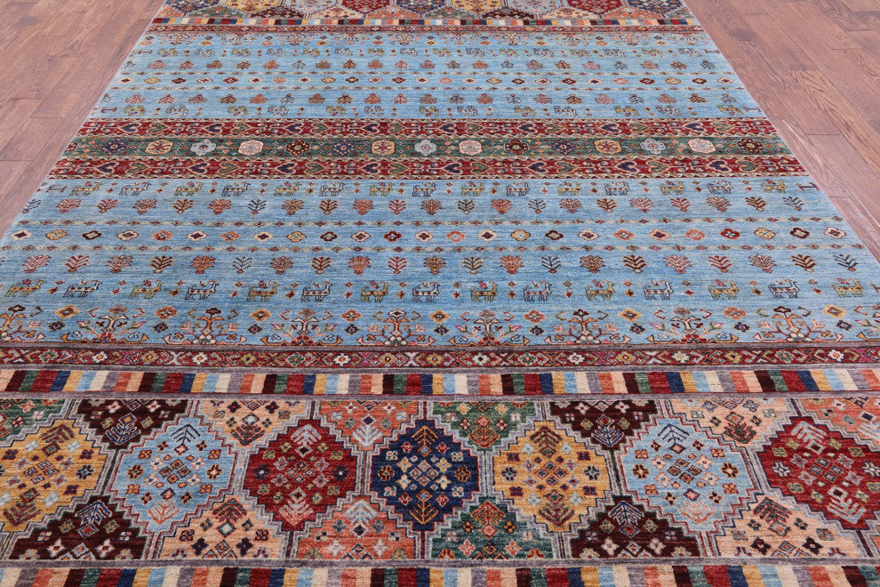 8' 3" X 11' 4" Persian Gabbeh Tribal Hand-Knotted Wool Rug Q7597