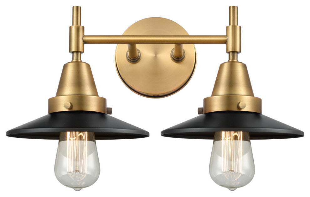 Innovations 447-2W-BB-M6-BK-LED Caden 2 Light Bath Vanity Light, Brushed Brass
