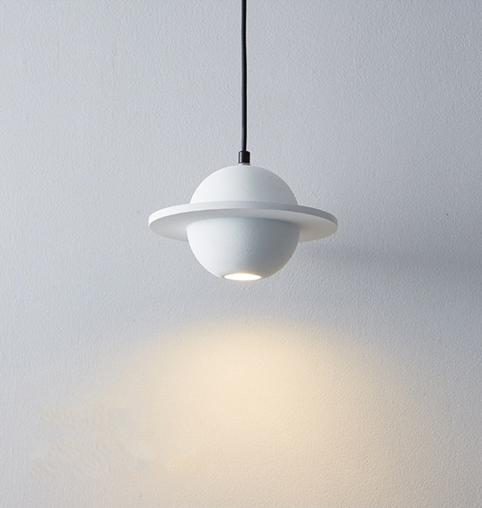 MIRODEMIÂ® Pierrefeu | Planet Saturn LED Industrial Decor Lighting, White Bottom Glow