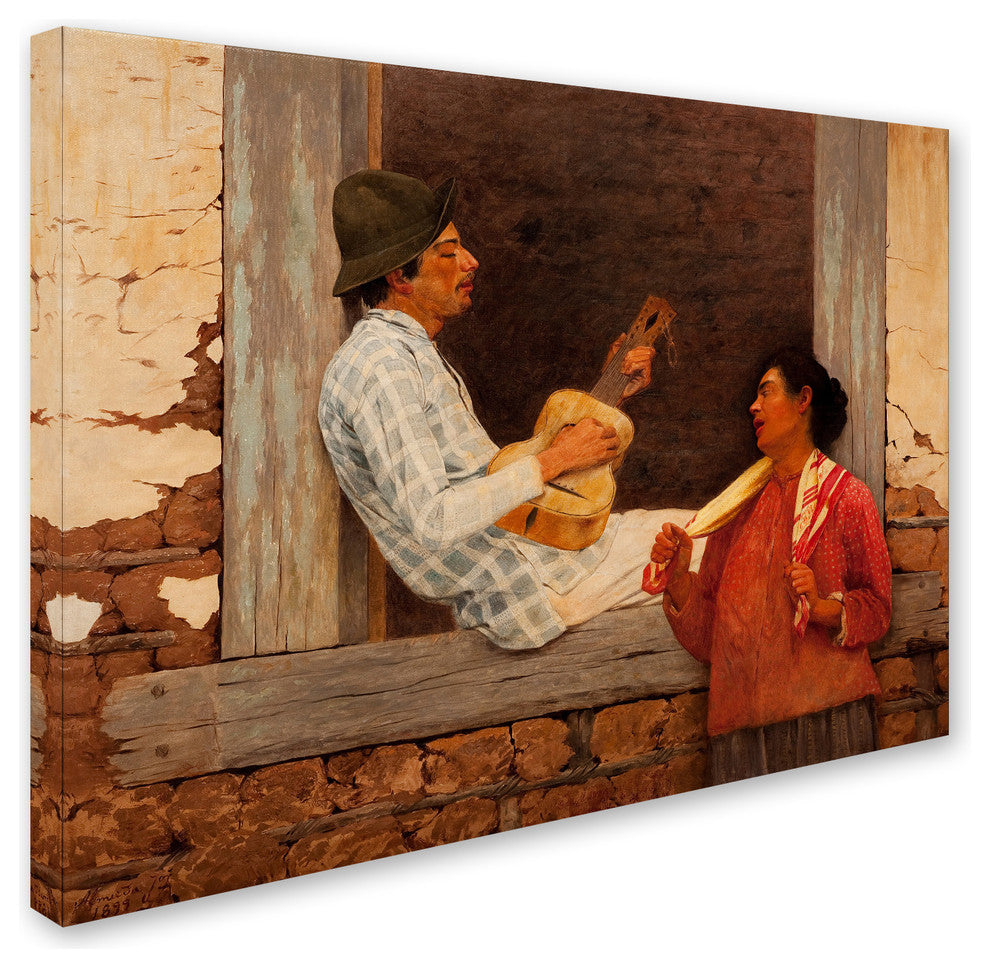 Almeida Junior 'The Guitar Player' Canvas Art, 19 x 14