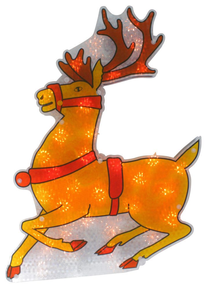 18" Lighted Shimmering Reindeer Christmas Window Silhouette