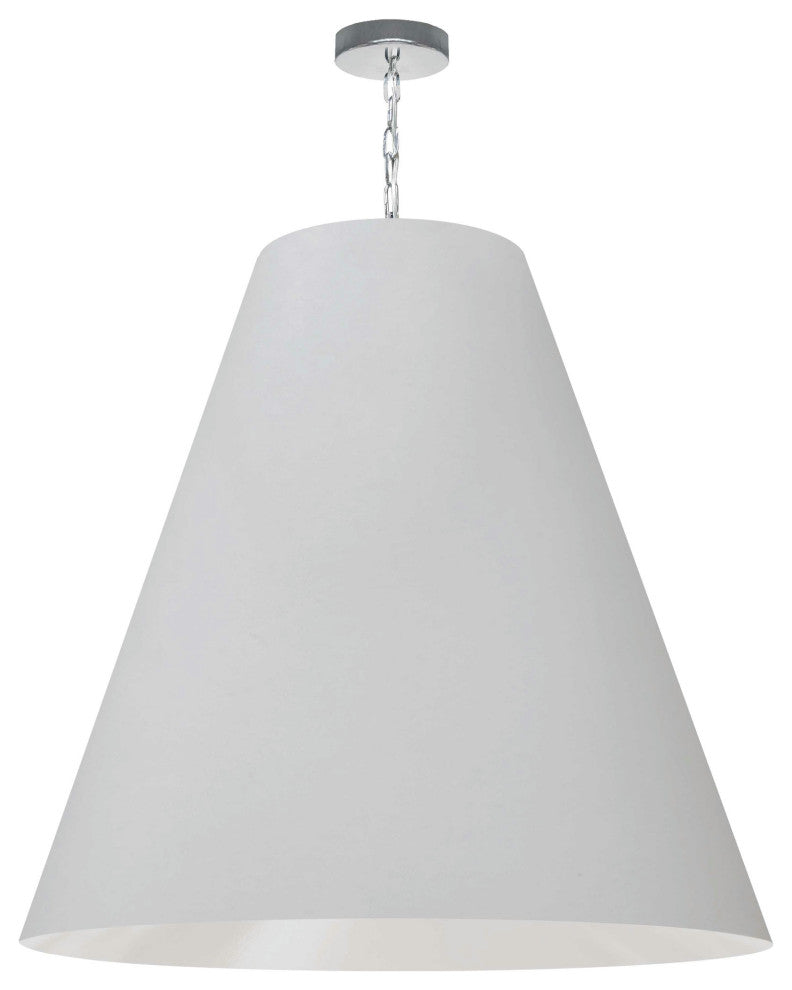 1 Light X-Large Anaya Polished Chrome Pendant w/ White Shade
