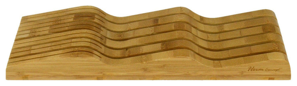 Heim Concept In-Drawer Premium Bamboo Wood Knife Storage Block , Up To 16 Knives