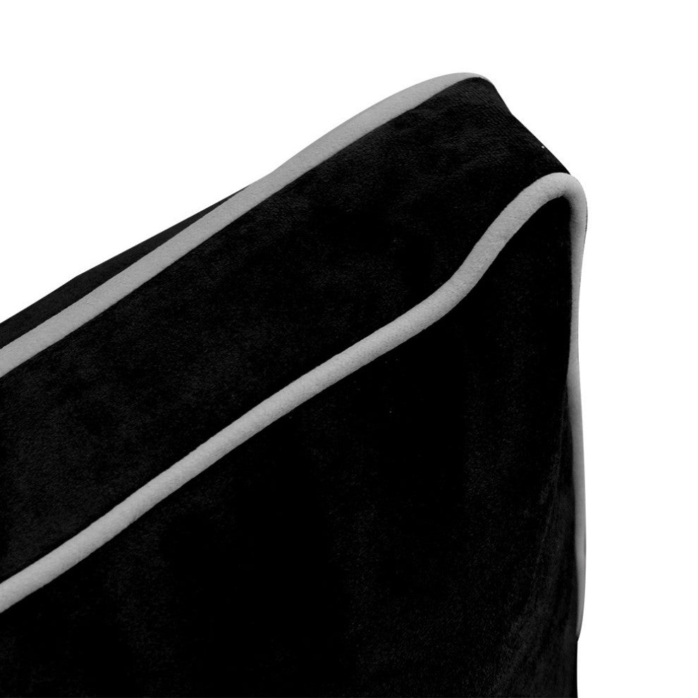 STYLE V2 Twin Velvet ContrastPipe Indoor Daybed Bolster Pillow |COVER ONLY|AD374