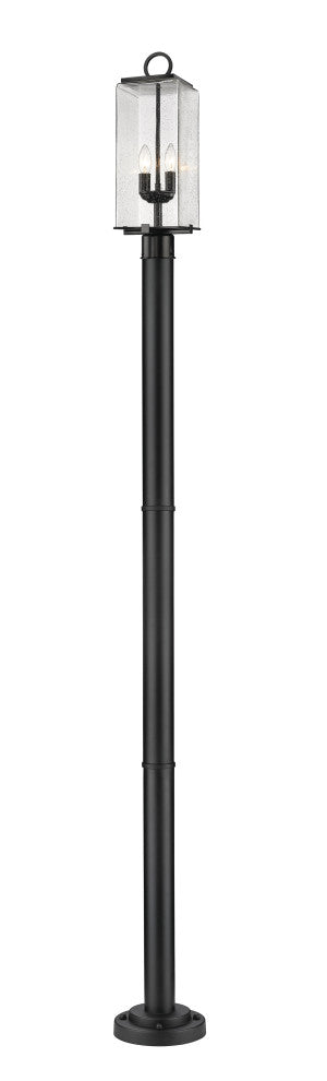 Zlite 592PHMR-567P-BK 2-Light Outdoor Post Mounted Fixture, Seedy