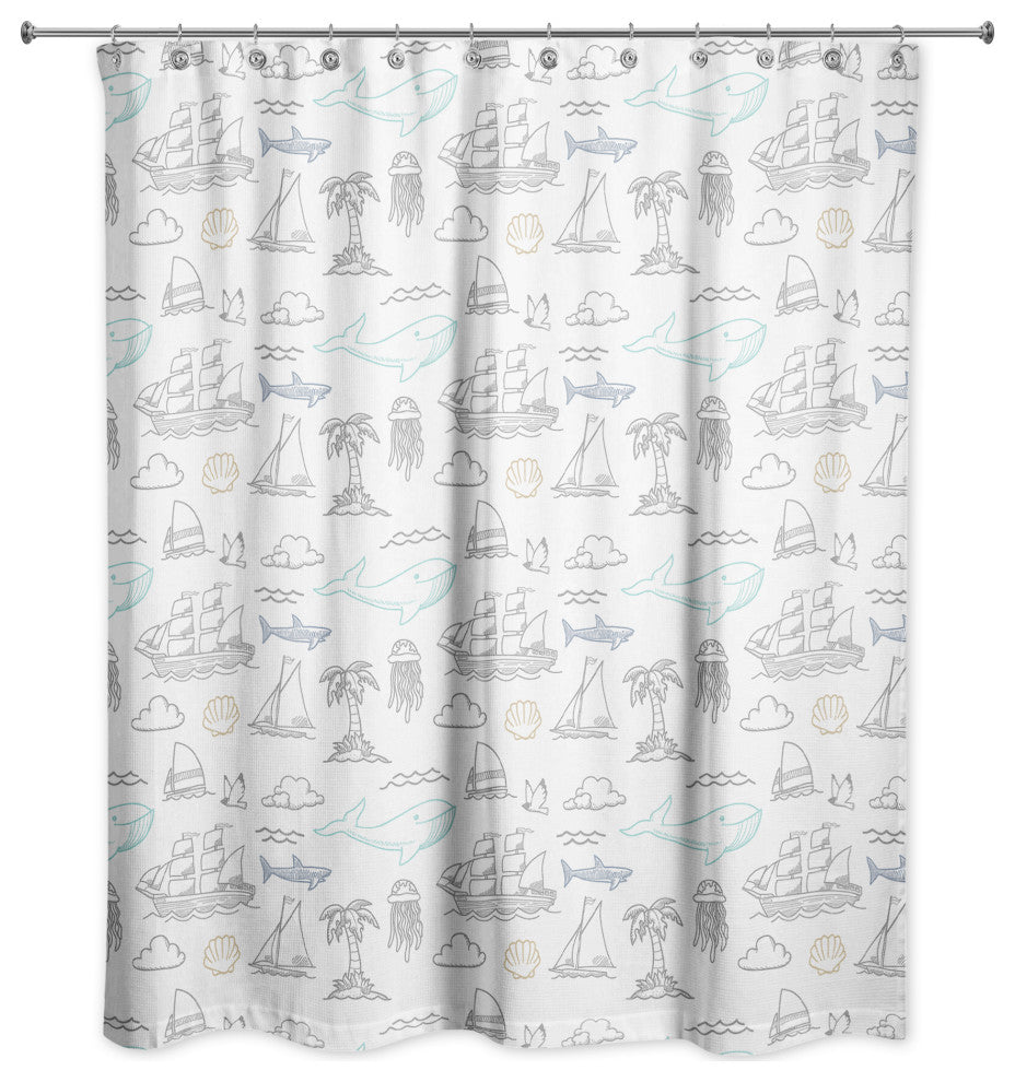 Sentiments of the Sea 71x74 Shower Curtain