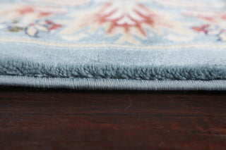 Light Blue Floral Medallion Transitional Turkish Rug Oriental Carpet 8x10