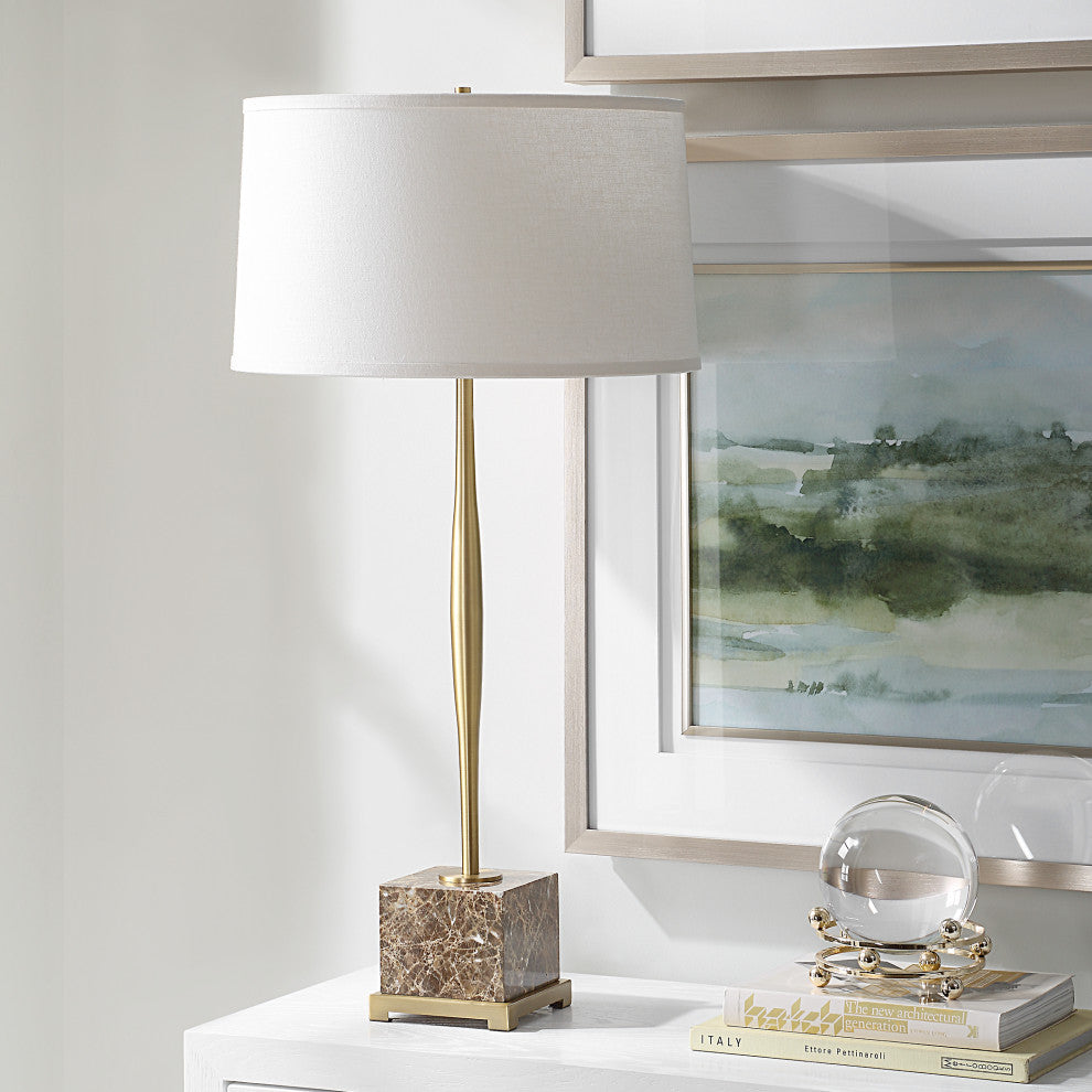 Uttermost Booker Thin Brass Table Lamp