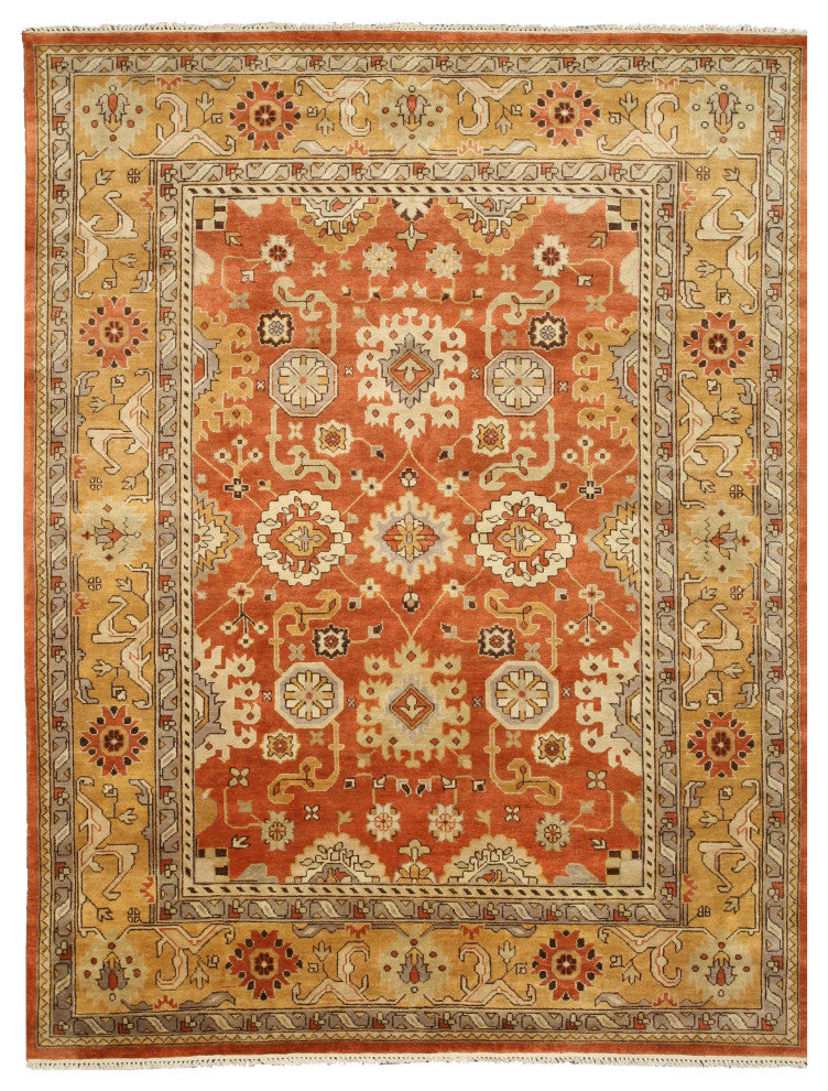Rust Traditional Oriental Oushak Area Rug