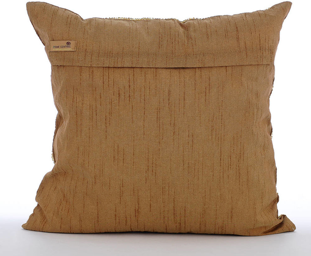 Gold Decorative Pillow Covers 18"x18" Silk, Gold Fest