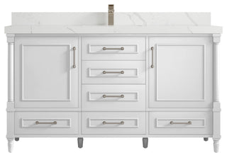 Aberdeen 60 Single Bathroom Vanity in White 2" White Quartz
