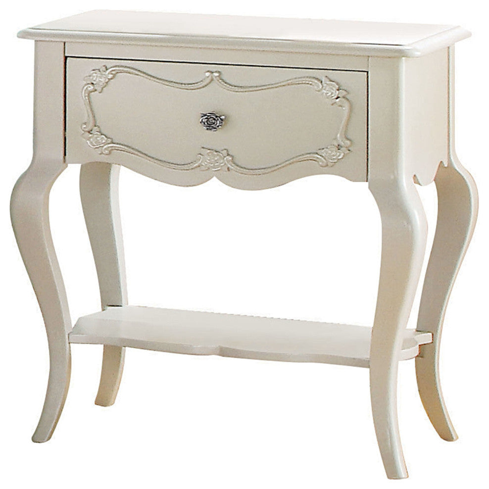 Edalene Nightstand, Pearl White