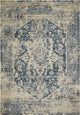 2"x8" Beige Blue Distressed Medallion Runner Rug