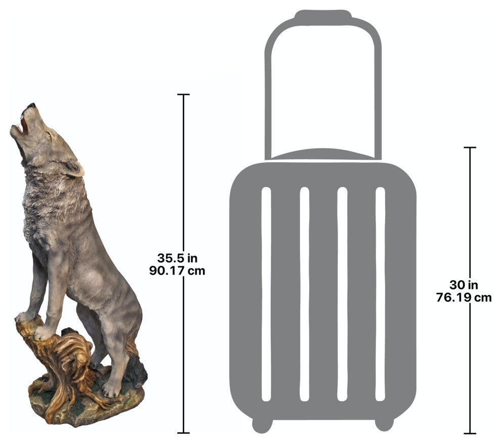 Howling Lone Wolf Garden Statue