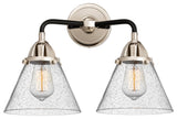 Large Cone Bath Vanity Light, Black Polished Nickel, Seedy, Seedy