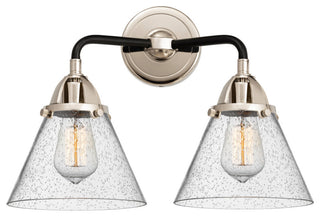 Large Cone Bath Vanity Light, Black Polished Nickel, Seedy, Seedy