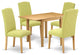 Dinette Set 5 Pcs Four Chairs, Wood Dining Table Oak Finish Wood Limelight Color