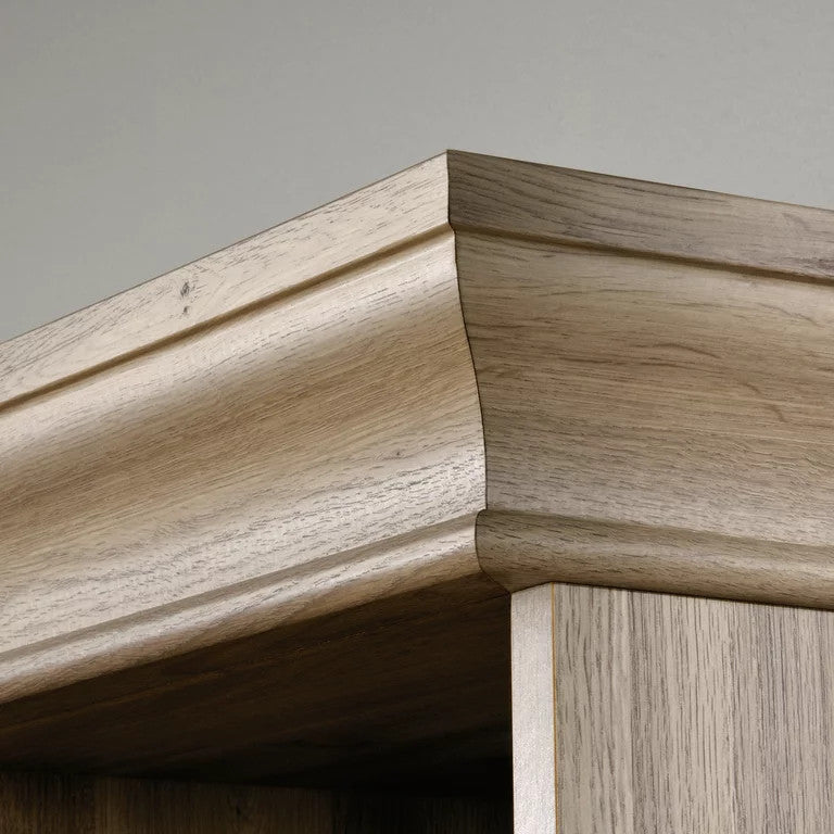 Tall Bookcase, Wood Frame & 10 Open Compartments With ID Label Tags, Salt Oak