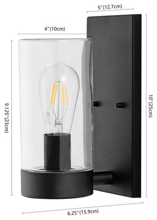 Safavieh Lianne Outdoor Wall Sconce Set of 2 Black