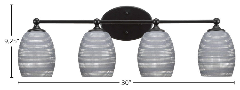 Capri 4-Light Bath Bar, Matte Black/Gray Matrix
