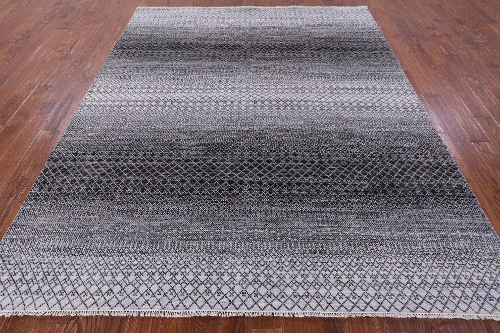 8' 1" X 10' 0" Savannah Grass Hand Knotted Wool Rug - Q13209