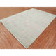 Sage Gray Broken Erased Persian Design Wool and Silk Hand Knotted Rug, 9'x11'10"