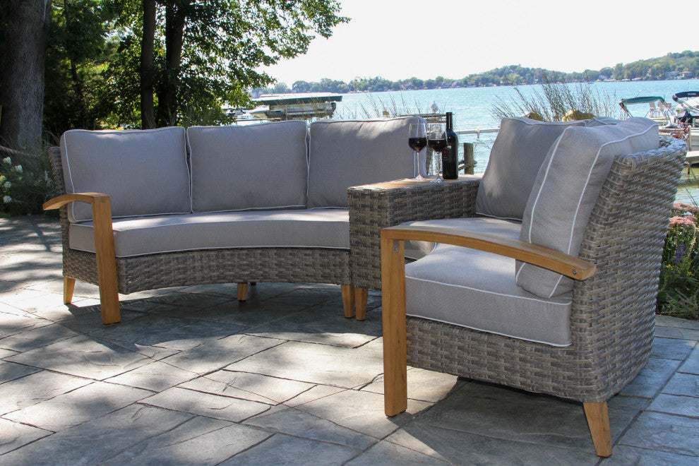 3pc Half Round Sofa & End Table