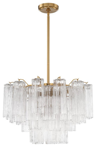 CRYSTORAMA Addis 9 Light Aged Brass Chandelier