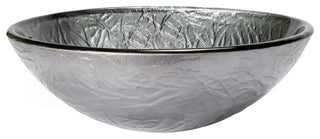 Eden Bath EB_GS77 Silver Embossed Round Glass Vessel Sink
