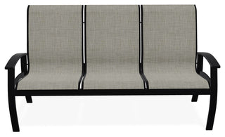 Belle Isle Sling 3-Seat Outdoor Sofa, Ella/Black